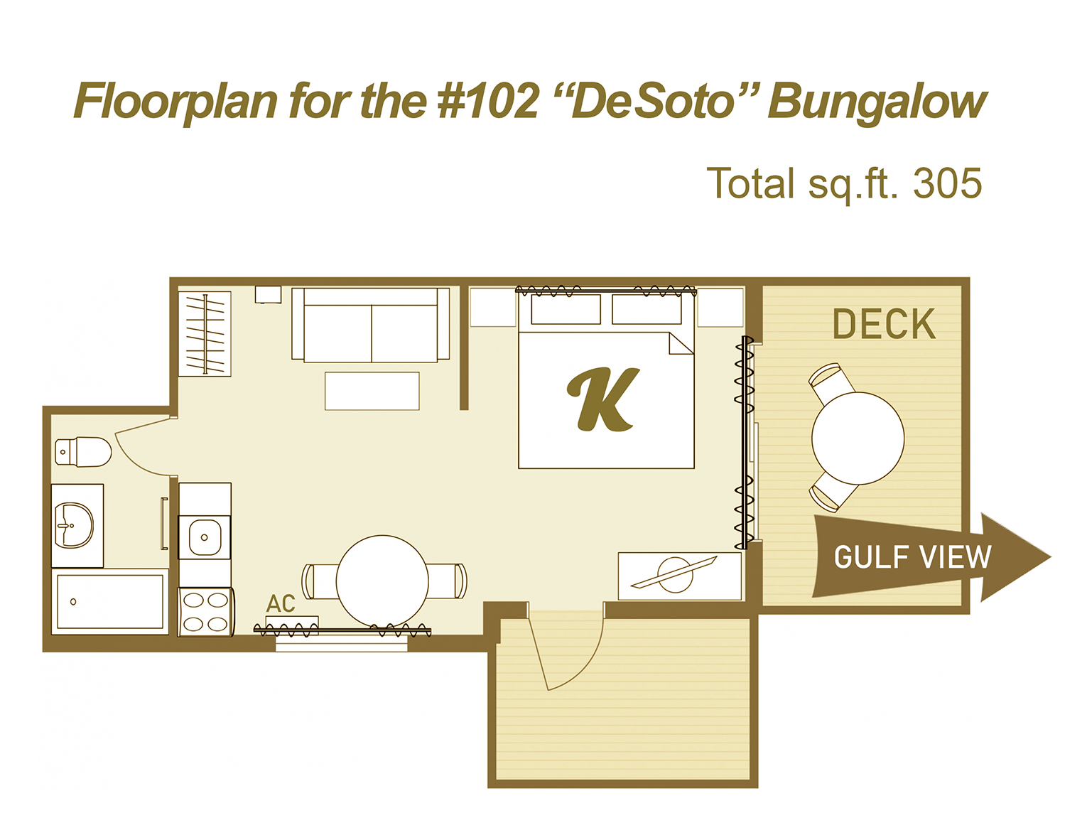 Floor plan for DeSoto Bungalow #102 Bungalow